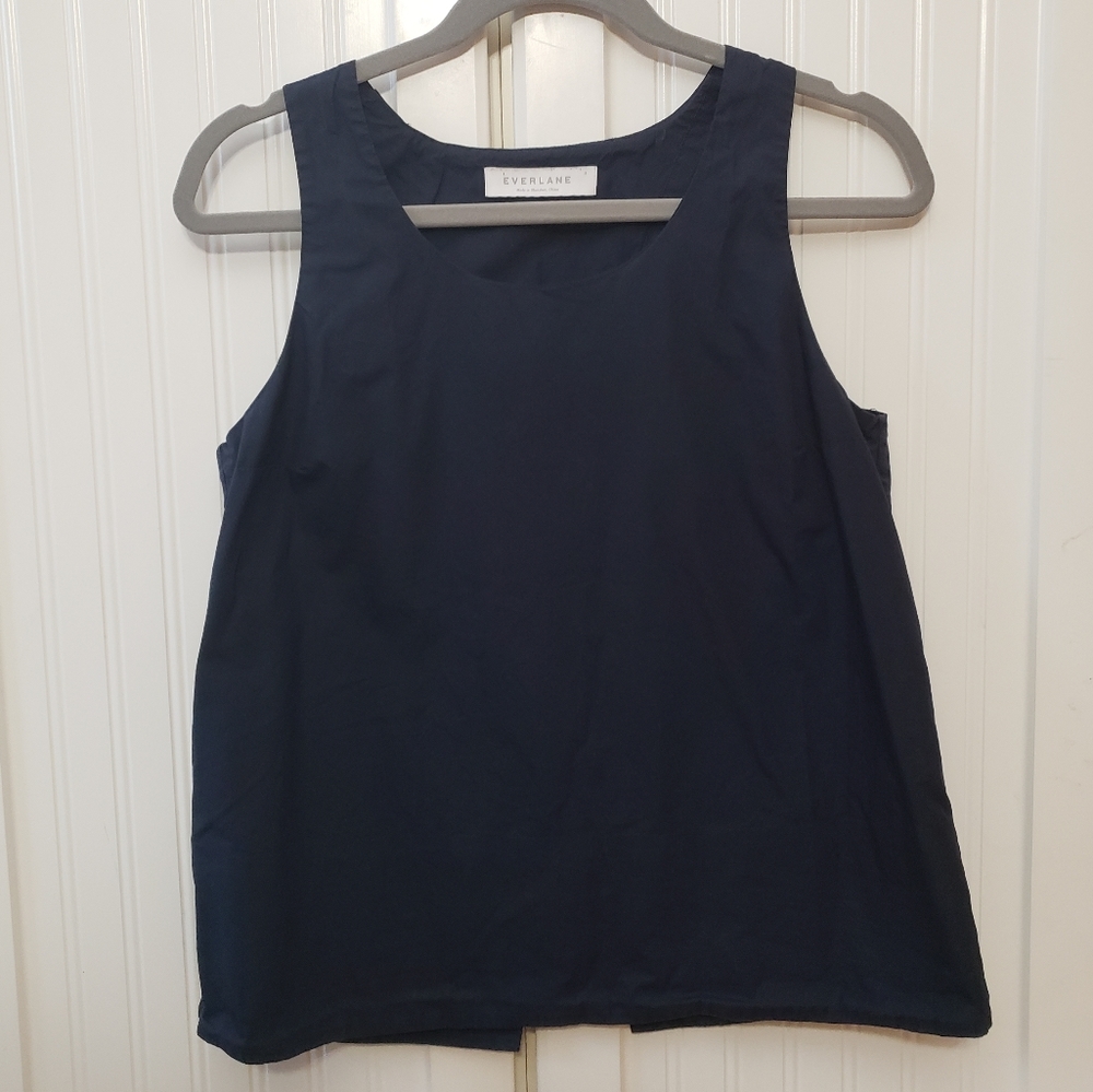 Everlane sleeveless split back blouse
